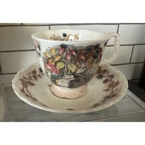 1983 Royal Doulton Brambly Hedge “Autumn” Tea Cup & Saucer Set Sleeping Mouse